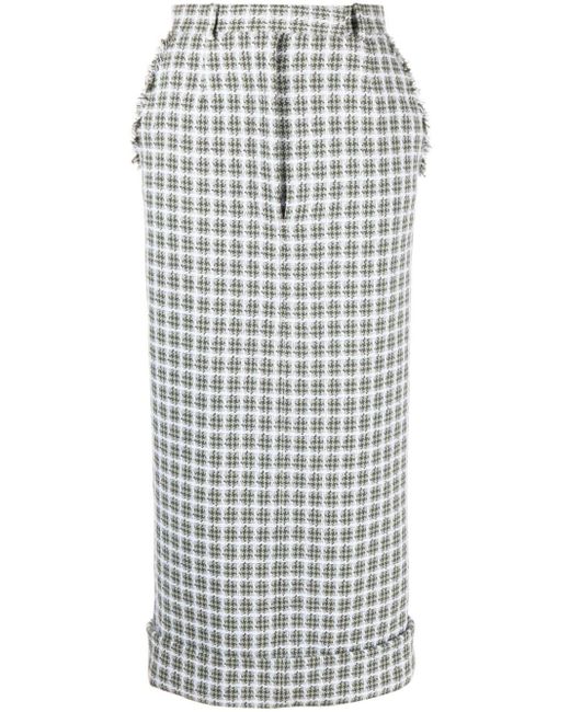 Thom Browne Gray High-waisted Tailored Skirt