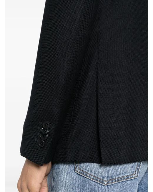 Zegna Black Single-Breasted Wool Blazer for men