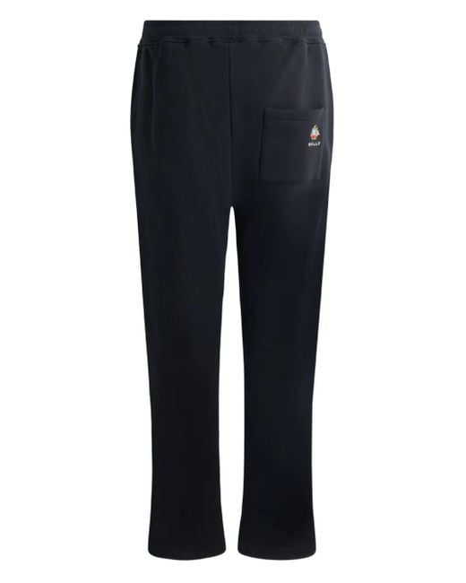 Bally Blue Crest-Embroidered Sweatpants for men