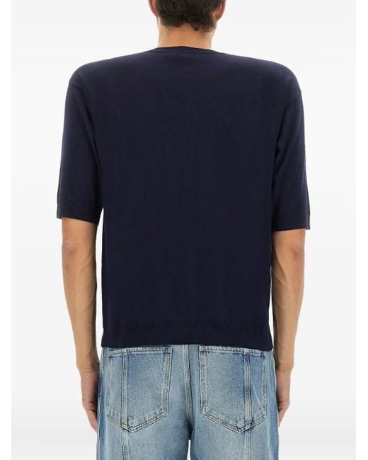 Moschino Blue Patch-pocket T-shirt for men