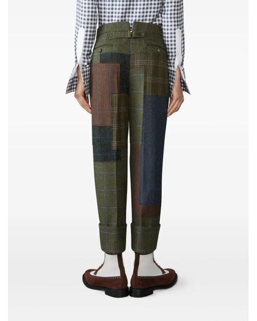 Thom Browne Hunting Tweed-Hose Im Patchwork-Look in Green für Herren