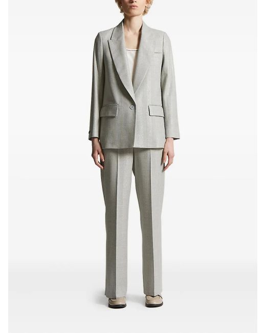 Peserico Gray Single-Breasted Blazer