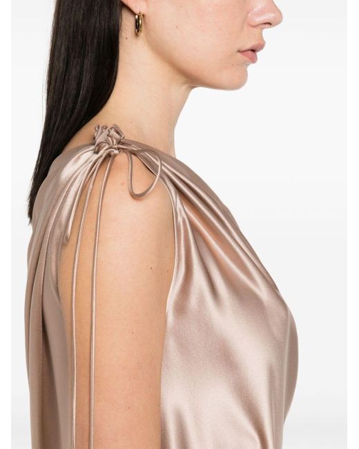 Max Mara Natural One-shoulder Silk Dress