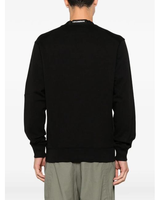 C P Company Black Crew-Neck Sweatshirt for men