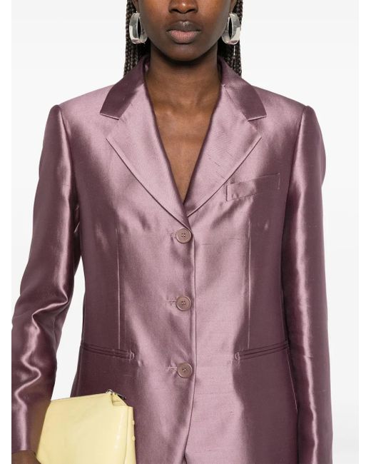 Max Mara Purple Metallic-Effect Blazer