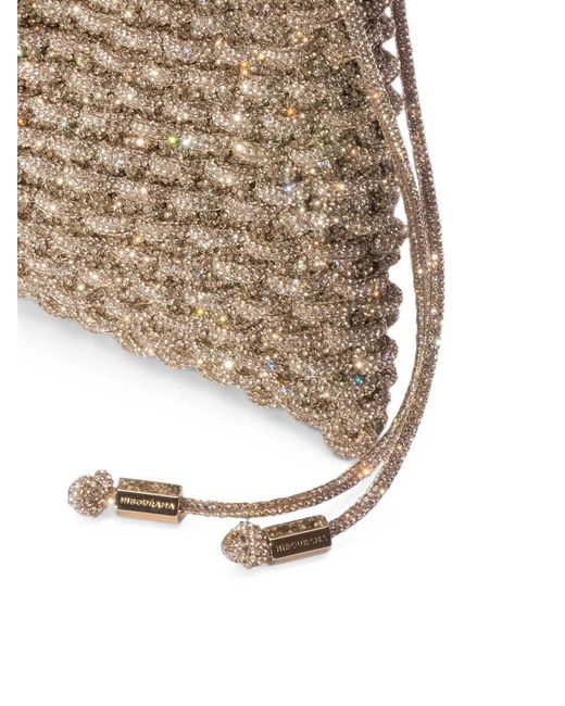HIBOURAMA White Penelope Crystal-Embellished Tote Bag