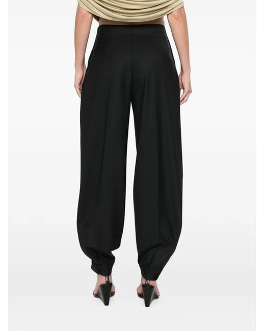 DARKPARK Black Taylor Button-Embellished Pleated Trousers