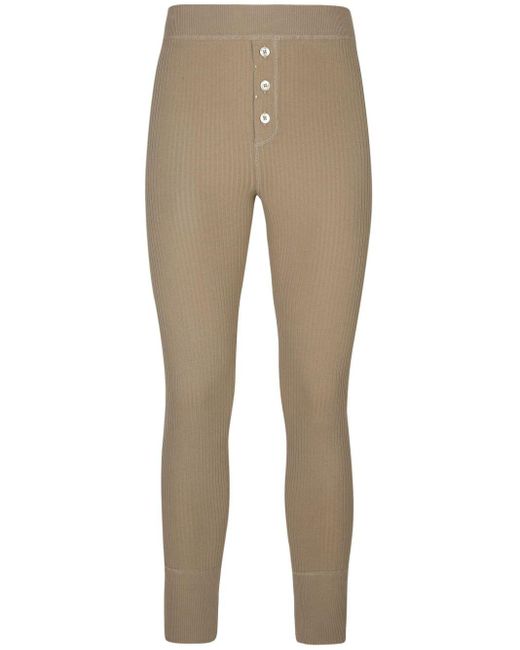 Dolce & Gabbana Natural Ribbed Cotton leggings for men