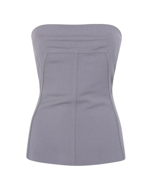 Rick Owens Purple Bustier Strapless Panelled Top