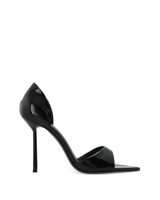Le Silla Black Pointed Open Toe Pumps