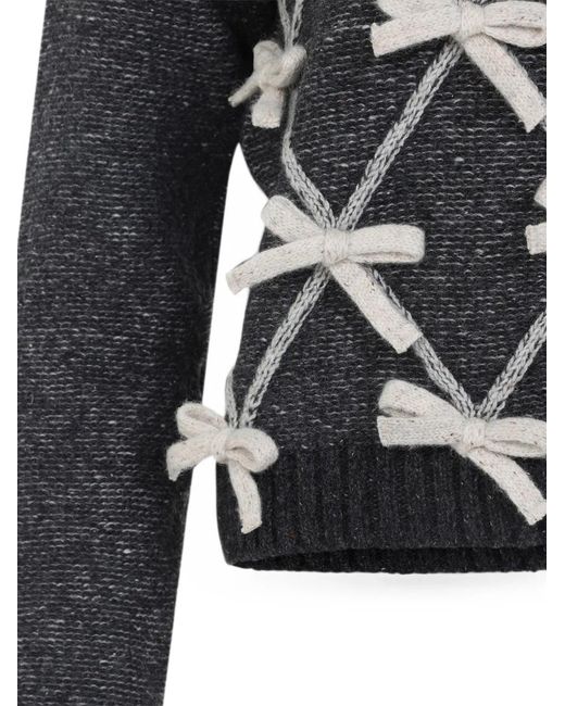 Moschino Black Bow Appliques Knitted Sweater