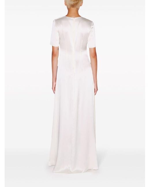 Rosetta Getty White V-neck Silk Maxi Dress