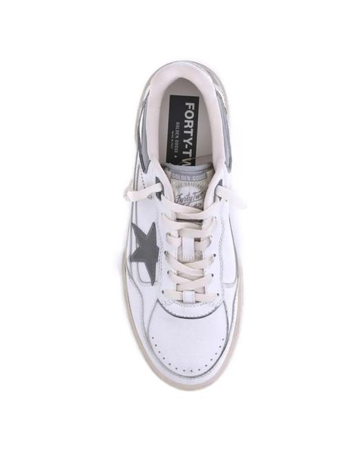 Golden Goose Deluxe Brand White Forty2 With Star And Leather Heel Tab Sneakers for men