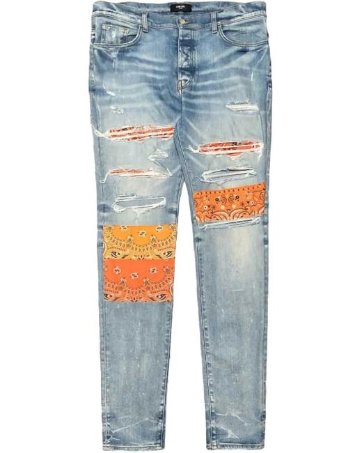 Amiri Blue Bandana Art Jeans for men