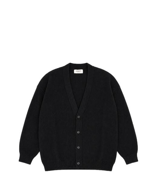 Laneus Black Boxy-Fit Button-Up Cardigan for men