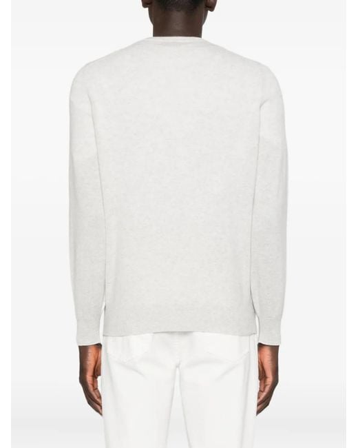 Jersey con cuello en V Brunello Cucinelli de hombre de color White