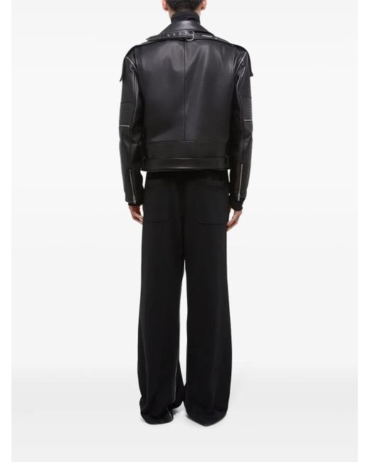 Chaqueta biker con cinturón Helmut Lang de hombre de color Black