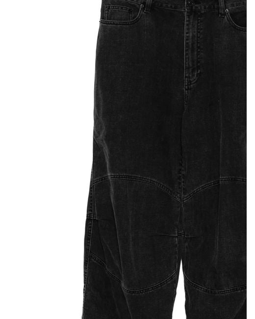 Juun.J Black Logo-Patch Jeans for men