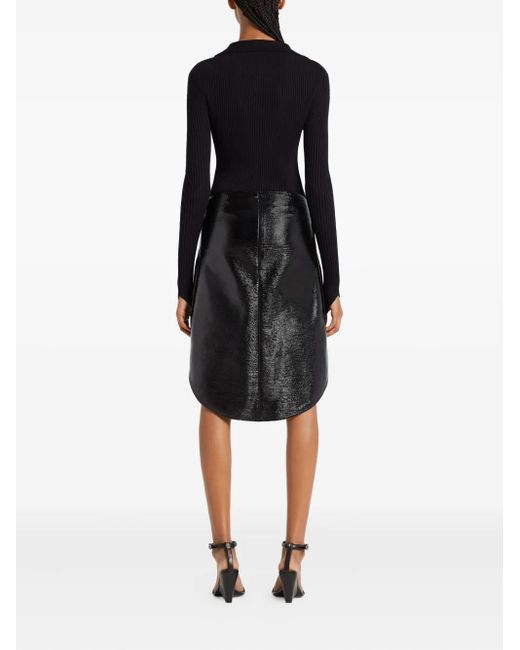 Courreges Black Ribbed Cardigan