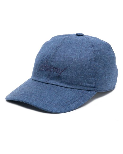 Brioni Blue Logo-embroidered Baseball Cap for men