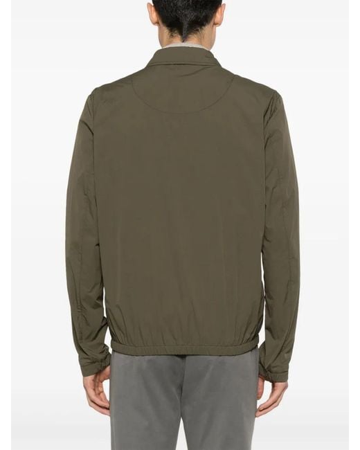 Herno Green Classic-Collar Shirt Jacket for men