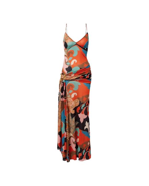 Etro White Paisley-Print Gathered Maxi Dress
