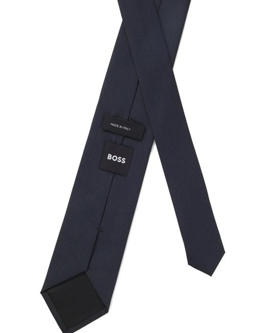 Boss Blue Pointed Patterned Tie for men