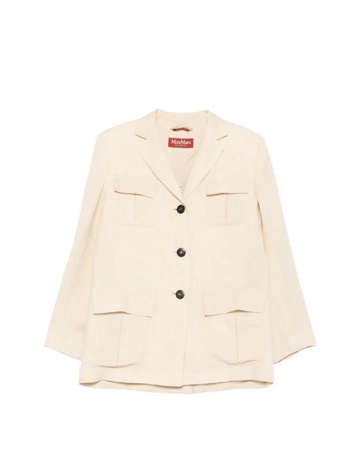 Max Mara Natural Buttoned Jacket
