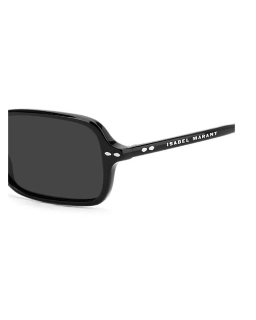 Isabel Marant Black Rectangle-Frame Sunglasses