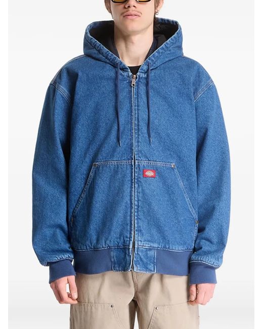 Dickies Blue Lined Hooded Denim Jacket for men