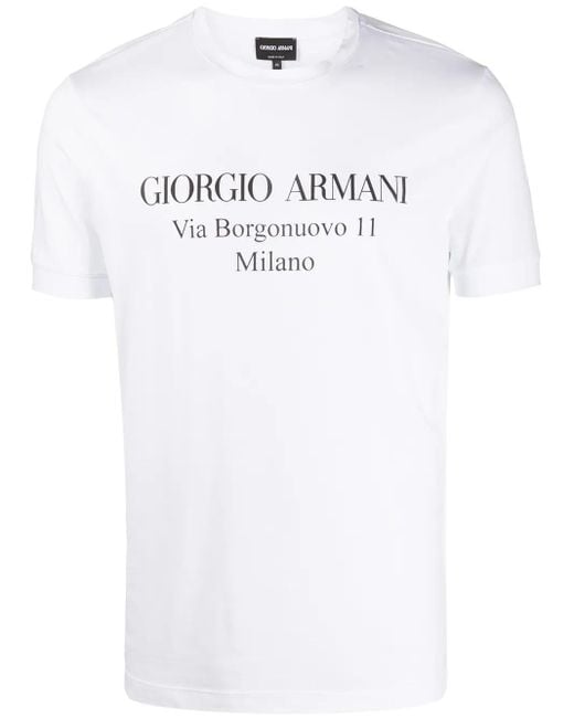 Giorgio Armani White Borgonuovo 11 Cotton Jersey T-Shirt Clothing for men