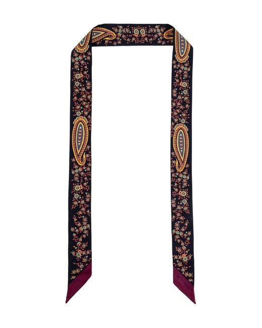 Etro Black Paisley-Print Silk Scarf