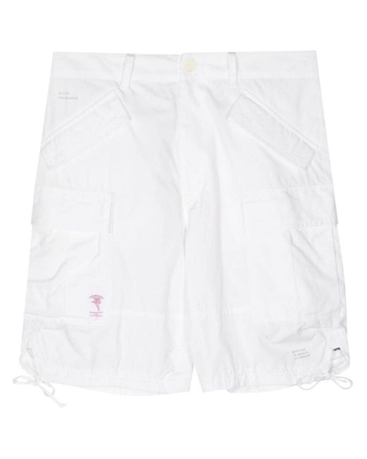 Undercover White Multi-pockets Drawstring Hem Shorts for men