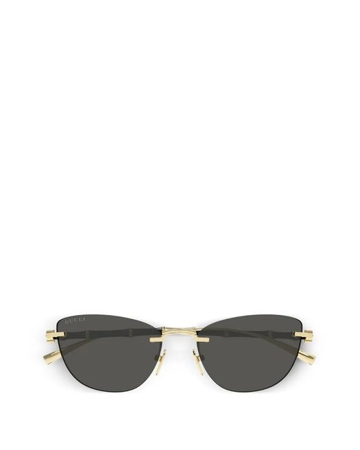 Gucci Gray Bamboo Cat-Eye Sunglasses