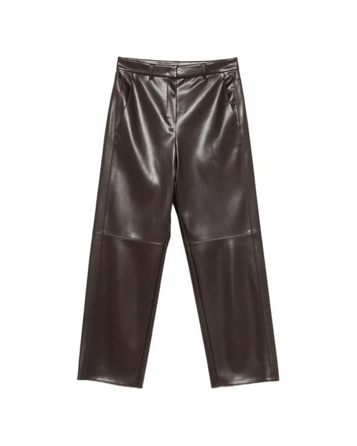 Max Mara Gray Sospiro Straight-Leg Trousers