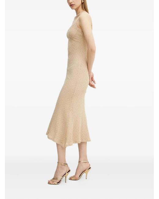 Bardot Natural Rochie Textured Midi Dress