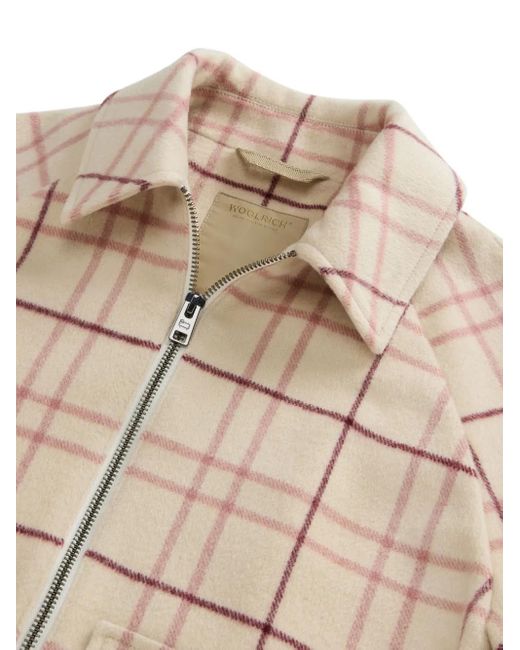 Woolrich Natural Checked Zip-Front Top