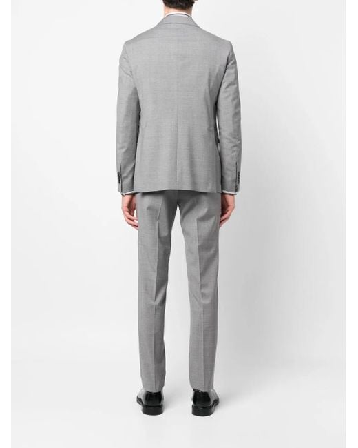 Tagliatore Gray Single Breasted Virgin Wool Suit for men