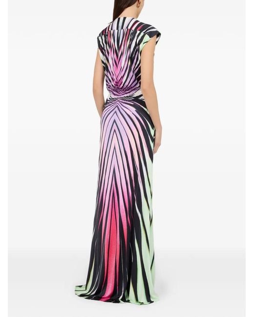 Roberto Cavalli White Ray Of Paradise Printed Maxi Dress