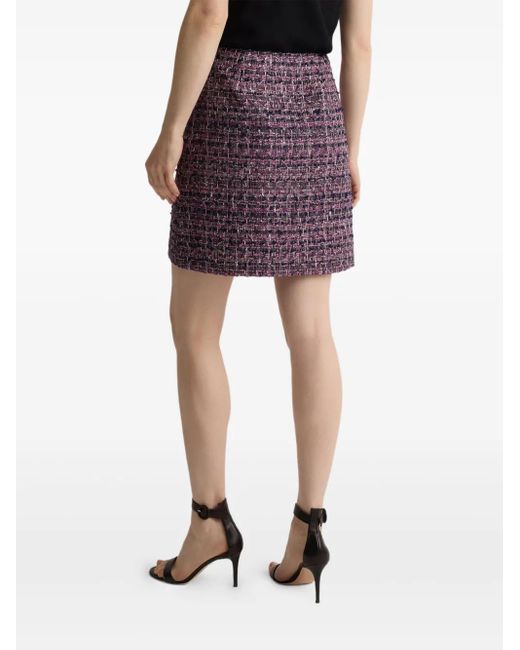 St. John Purple Lurex Tweed Mini Skirt