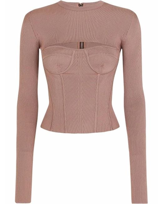 Dolce & Gabbana Multicolor Cut-Out Corset Jumper