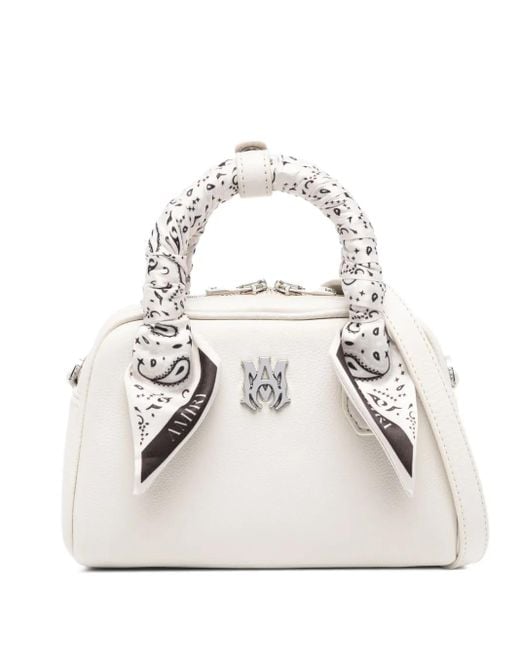 Amiri White Paisley-Scarf Top-Handle Bowling Bag