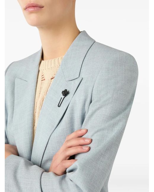 Lardini Blue Double-Breasted Peak-Lapel Blazer