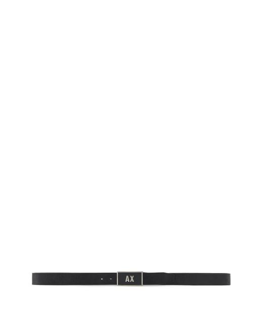 ARMANI EXCHANGE White Logo-Buckle Belt for men