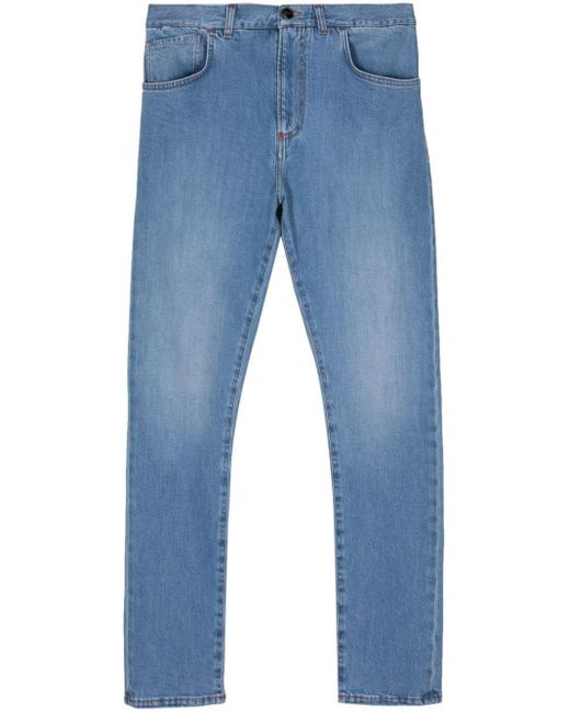 Isaia Blue Mid-rise Straight-leg Jeans for men