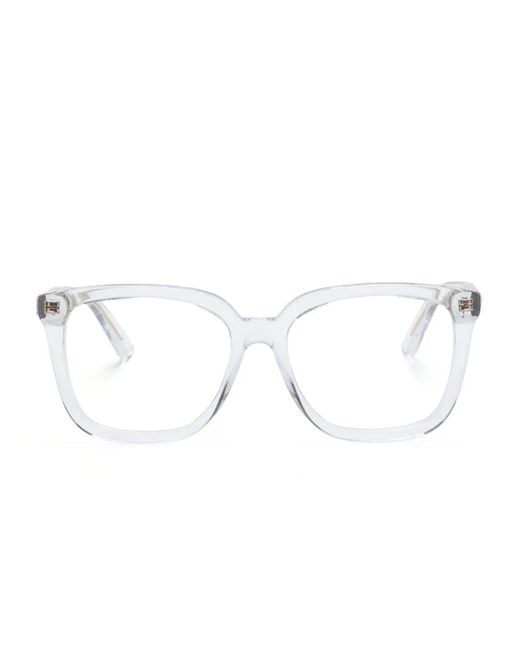 Lunettes De Vue À Monture Carrée Transparente Gucci en coloris White