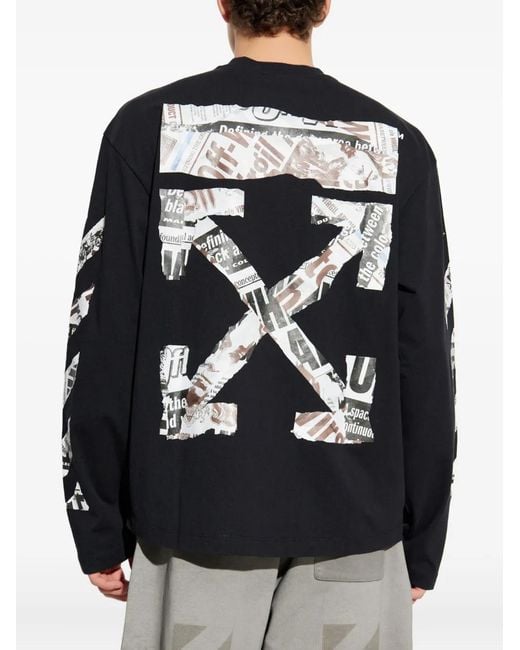 Off-White c/o Virgil Abloh Blue Long-Sleeved Graphic T-Shirt for men