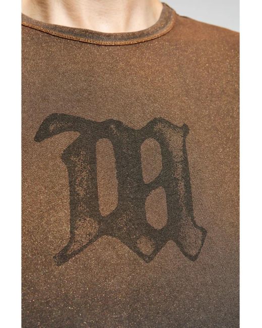 M I S B H V Gray Sunrise Washed Signature T-Shirt for men