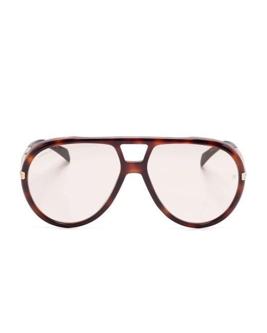 メンズ David Beckham パイロット サングラス Brown