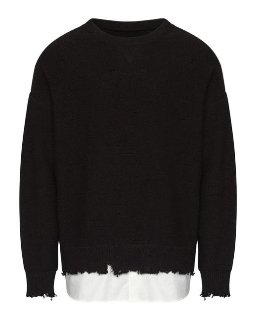 MM6 by Maison Margiela Black Round-Neck Knitwear for men